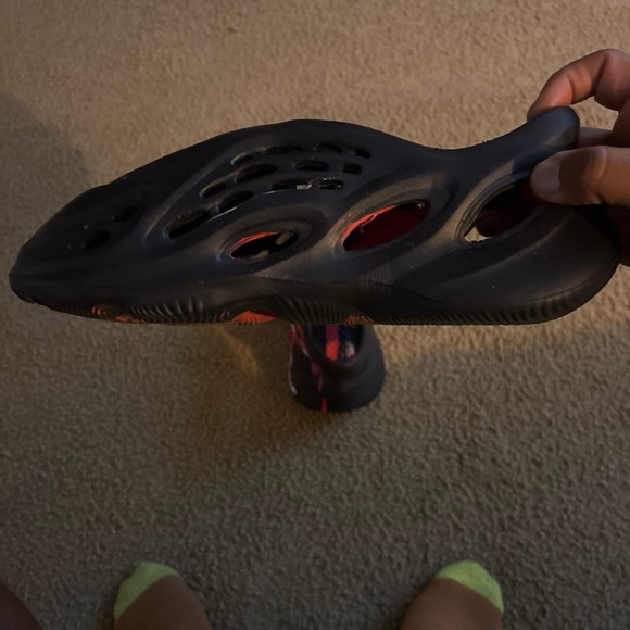 Yeezy Black and Red Sandals